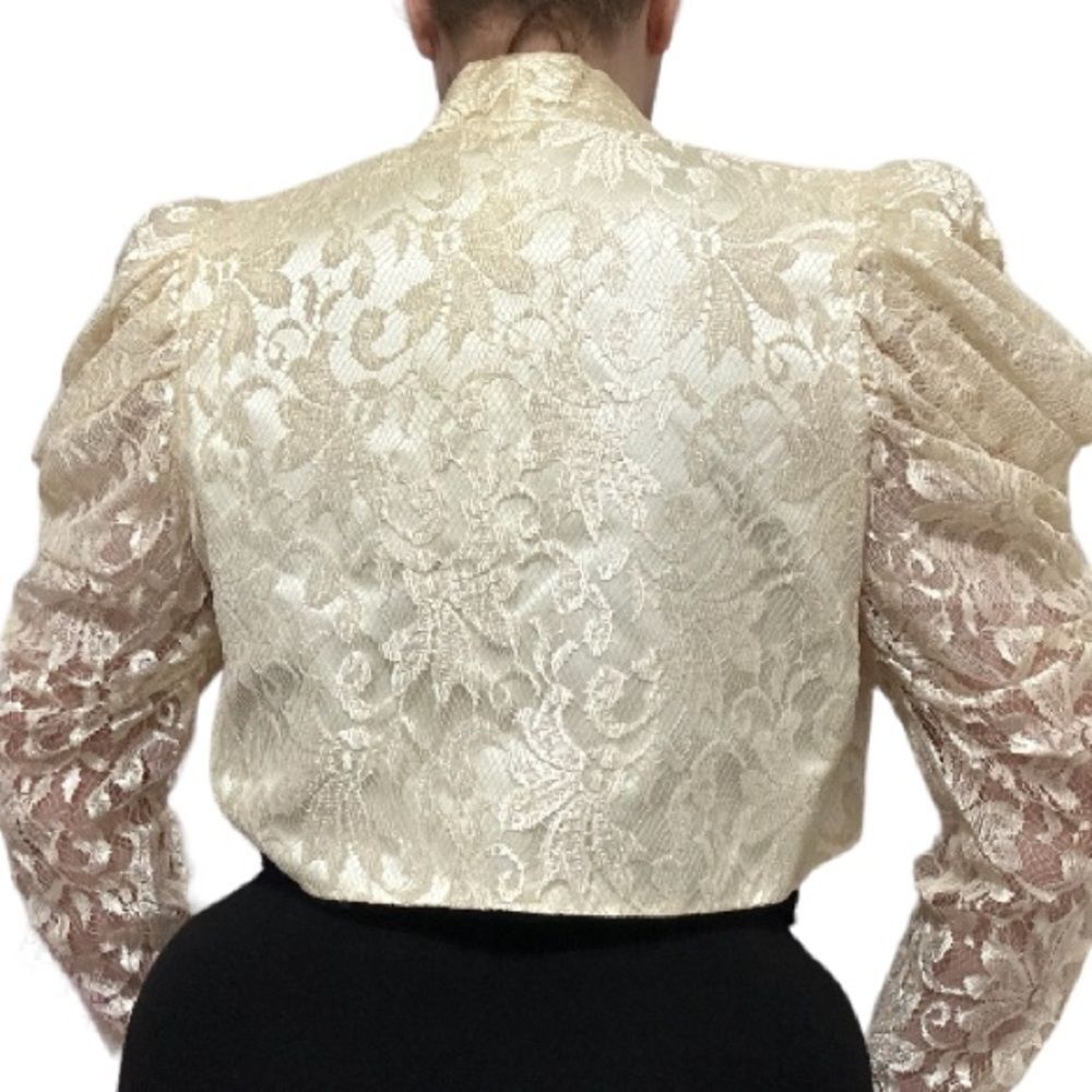 Vintage Gantos cropped lace bubble sleeve jacket - Picture 4 of 16